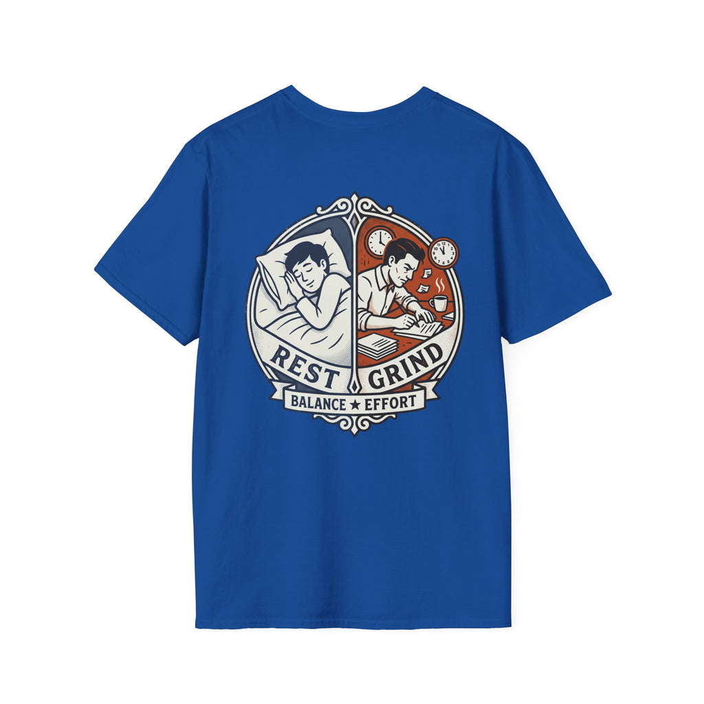 They Slept. I Built. T-Shirt — Rest & Grind Balance Graphic Tee