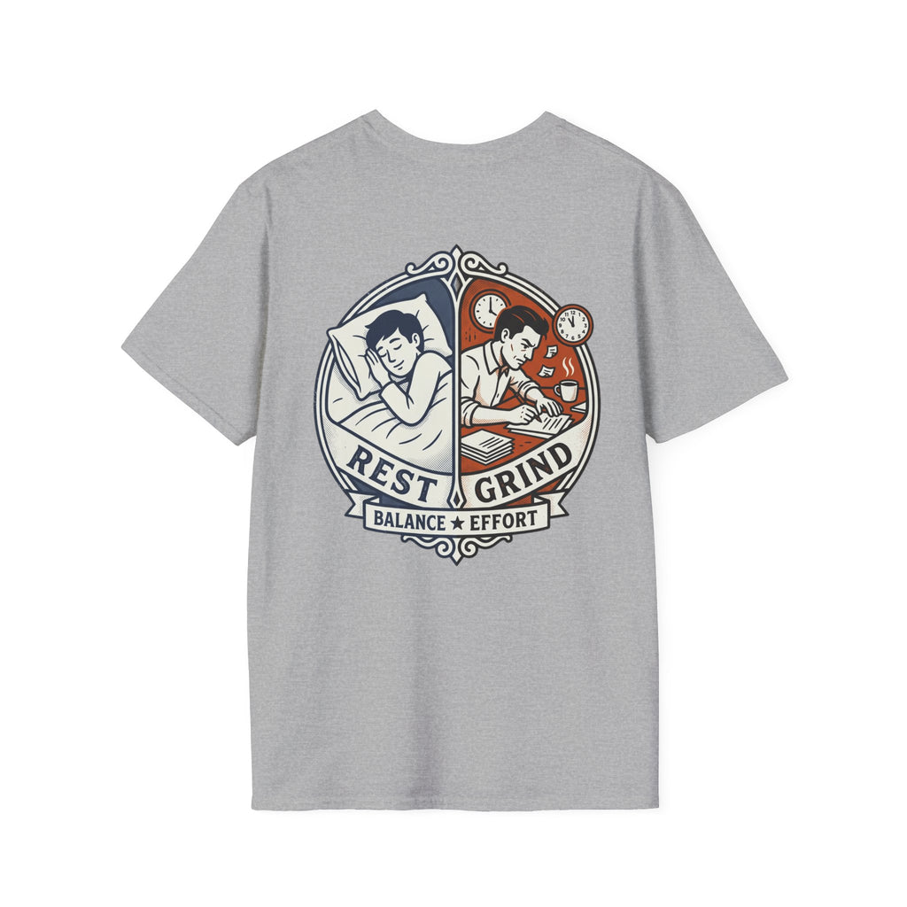 They Slept. I Built. T-Shirt — Rest & Grind Balance Graphic Tee