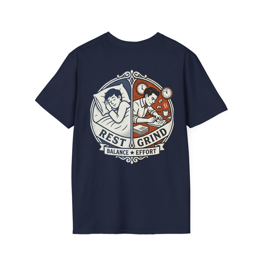 They Slept. I Built. T-Shirt — Rest & Grind Balance Graphic Tee