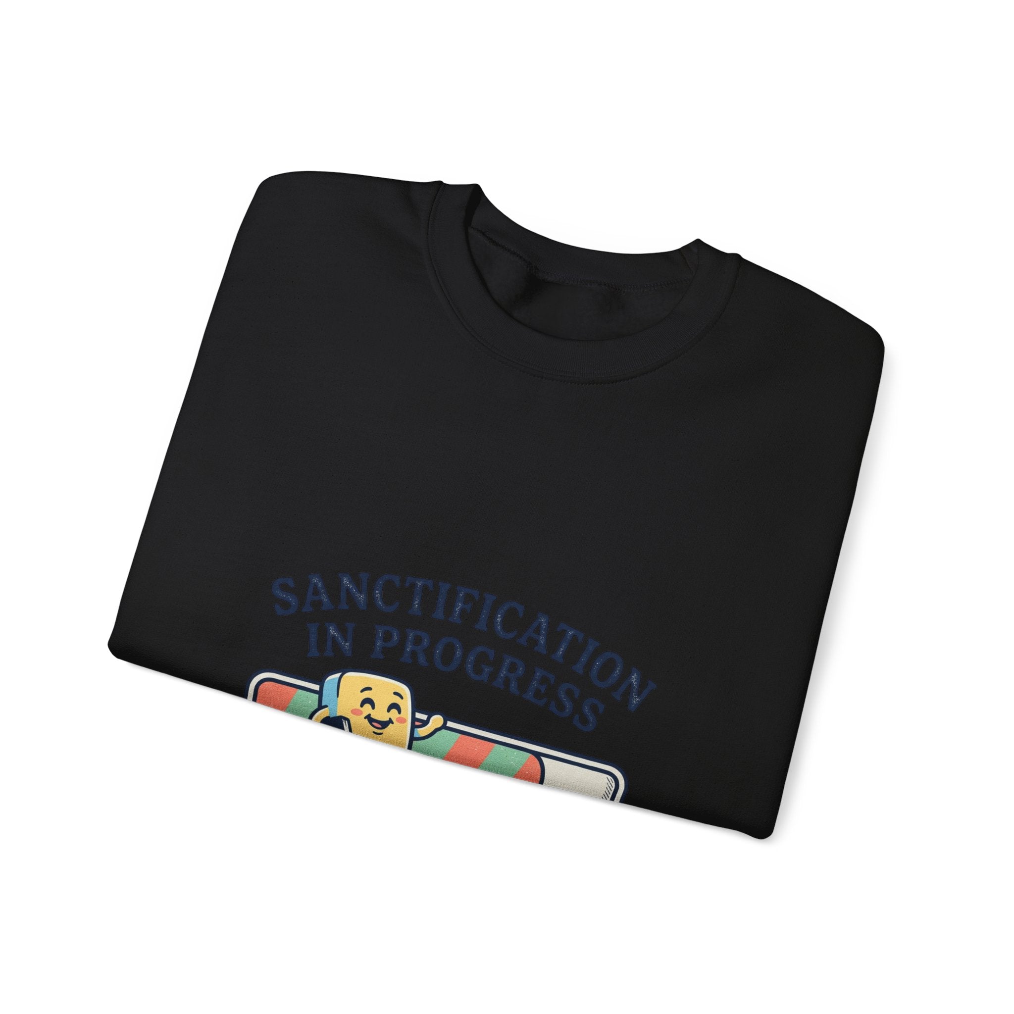 Sanctification In Progress Sweatshirt | Christian memes, church camp retro