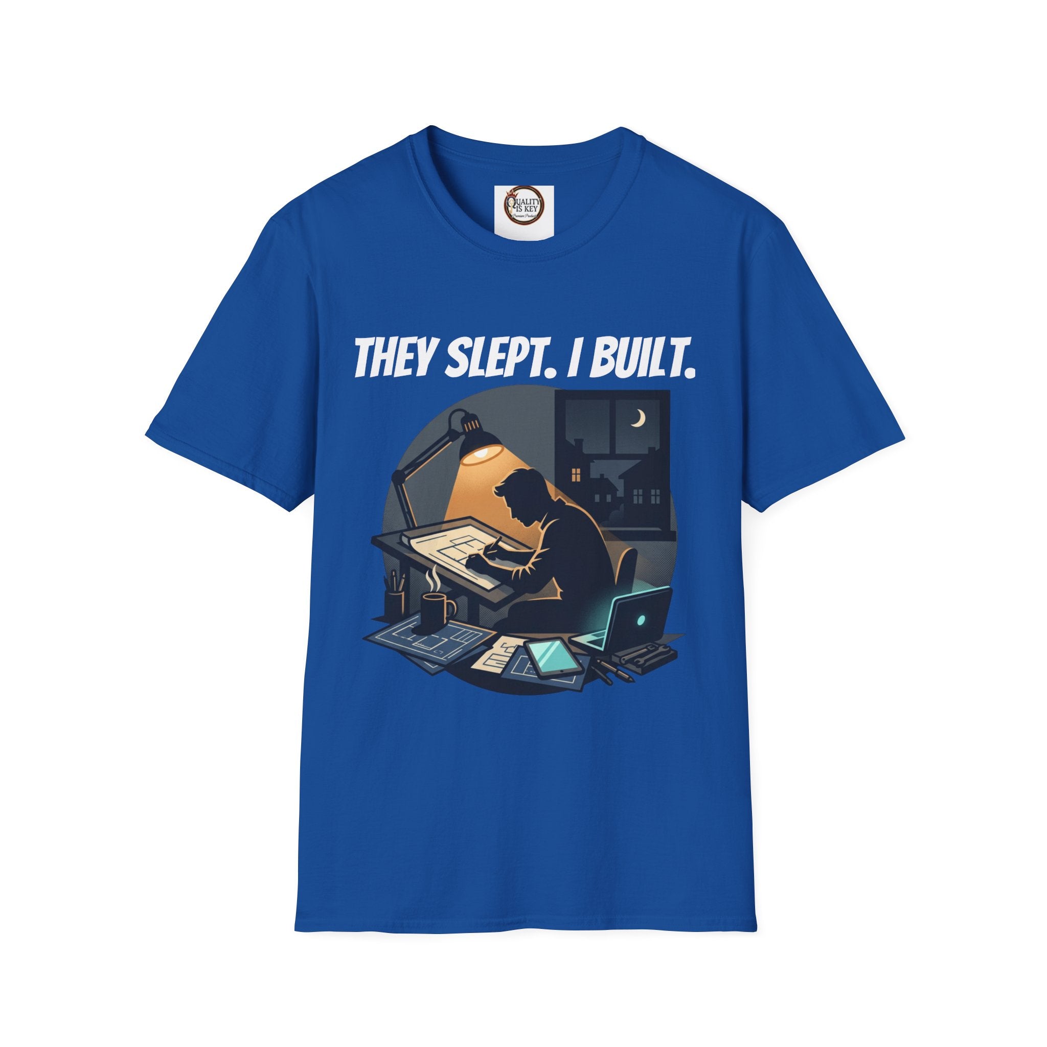 They Slept. I Built. T-Shirt — Rest & Grind Balance Graphic Tee