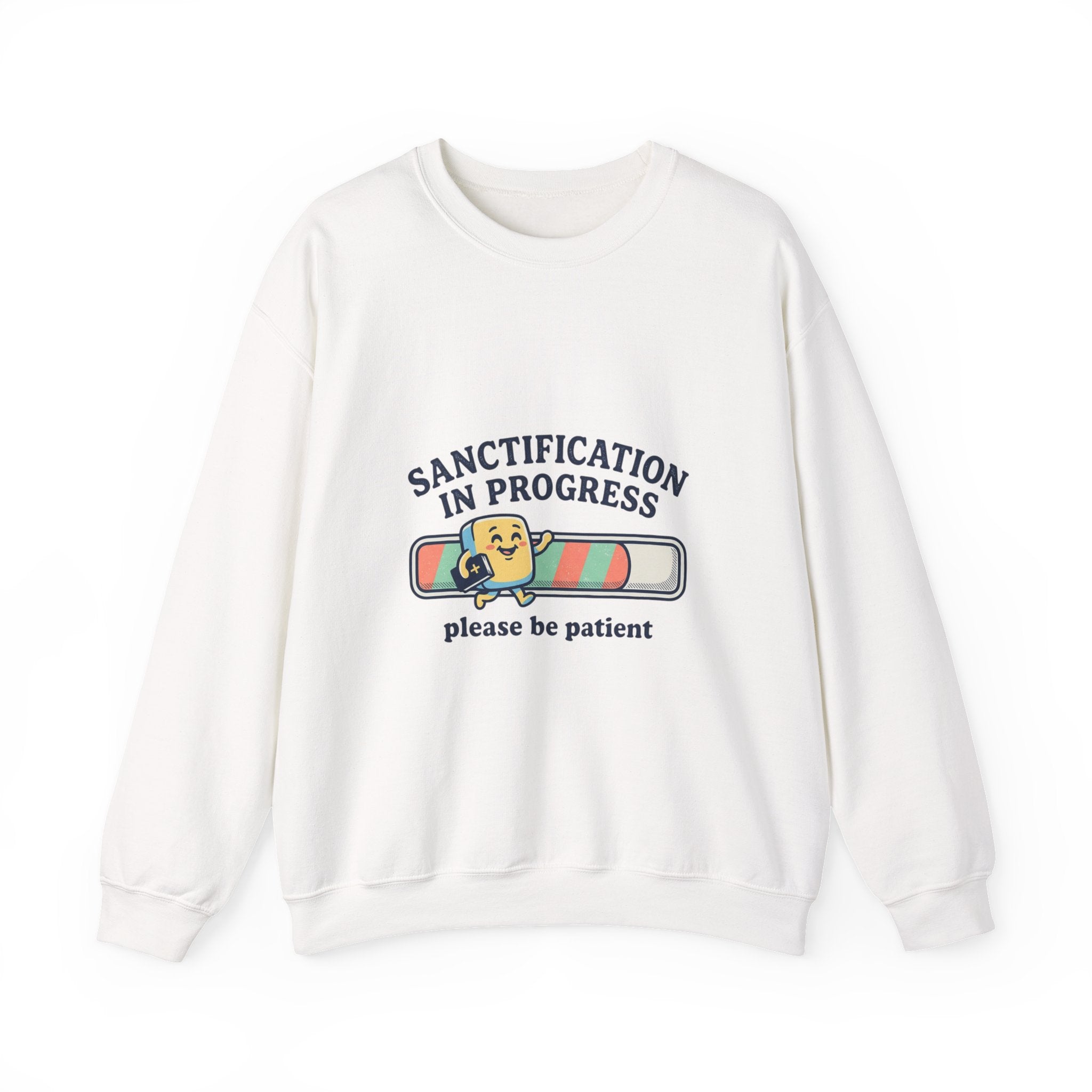 Sanctification In Progress Sweatshirt | Christian memes, church camp retro