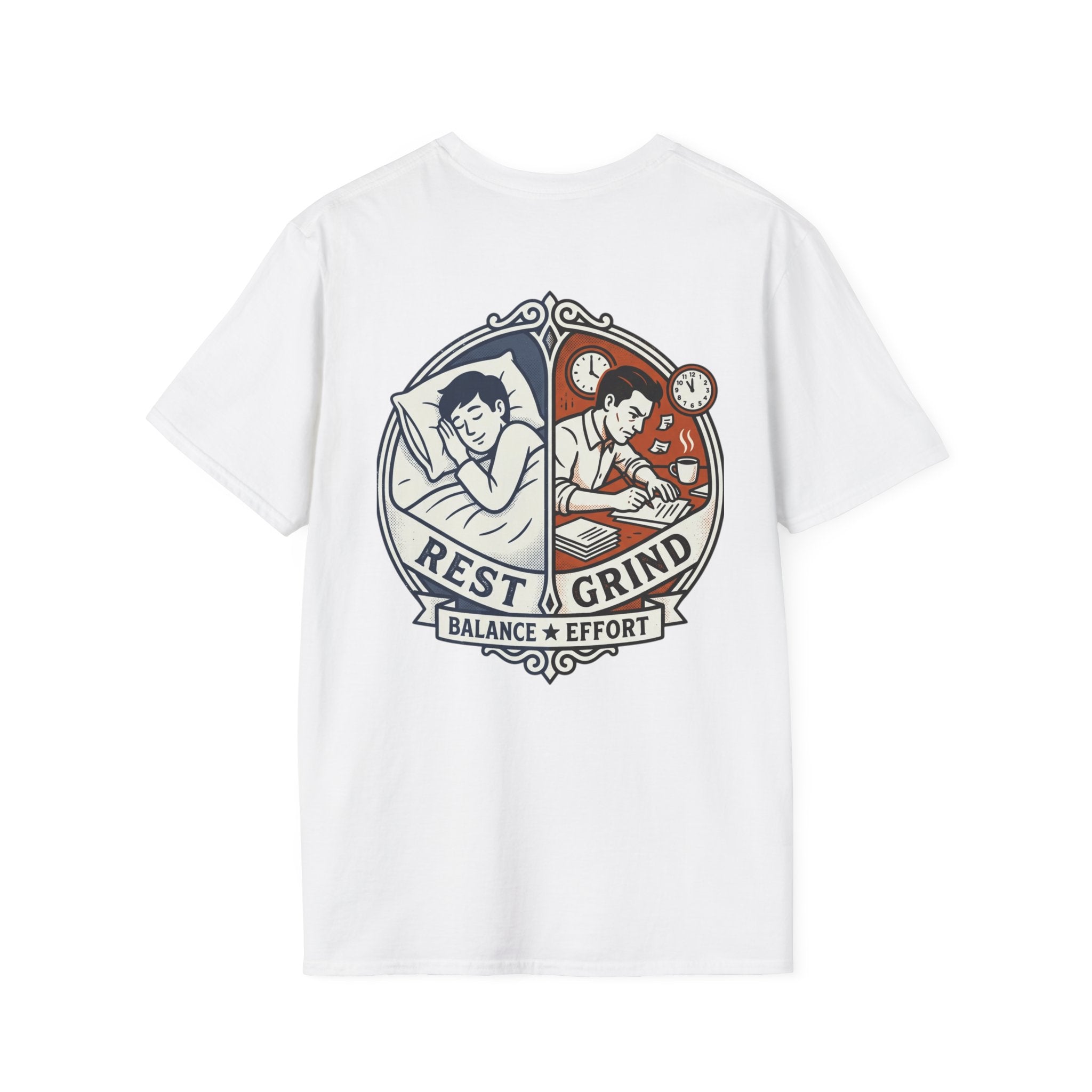 They Slept. I Built. T-Shirt — Rest & Grind Balance Graphic Tee