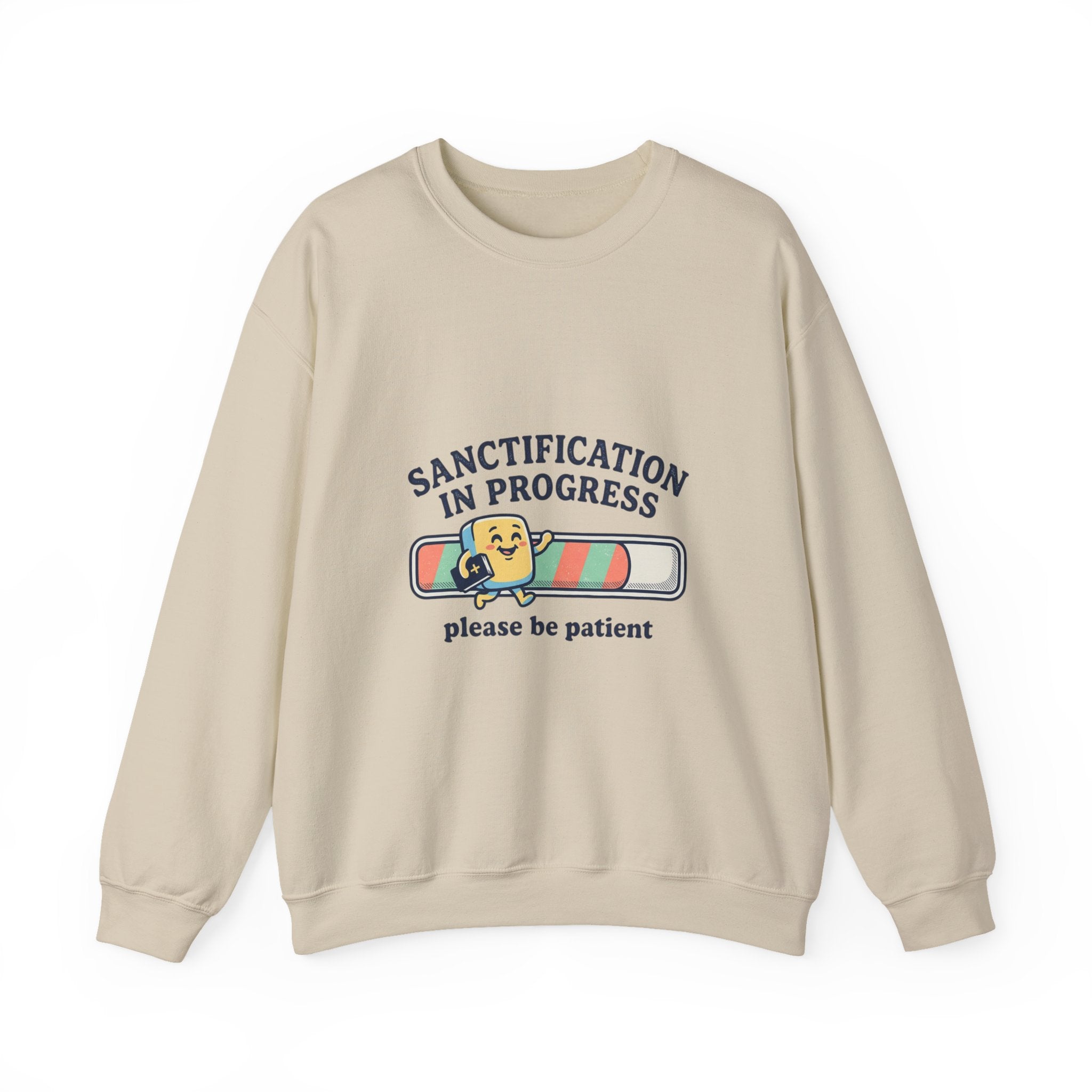 Sanctification In Progress Sweatshirt | Christian memes, church camp retro