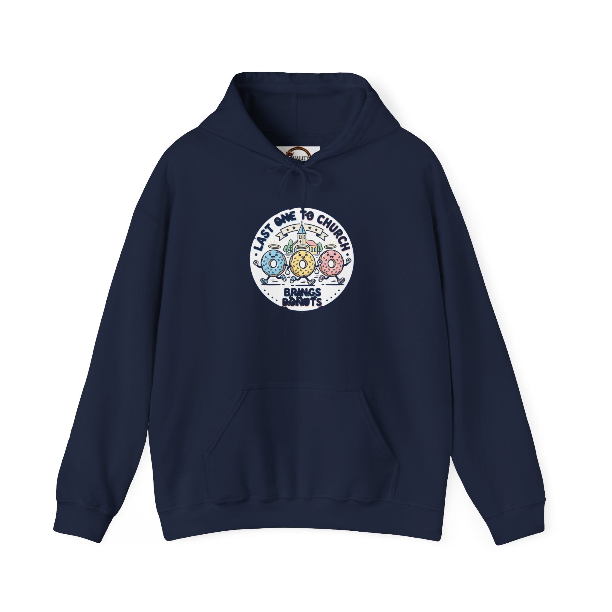Last One to Church Eats Donuts Hoodie | Christian memes, retro church tee