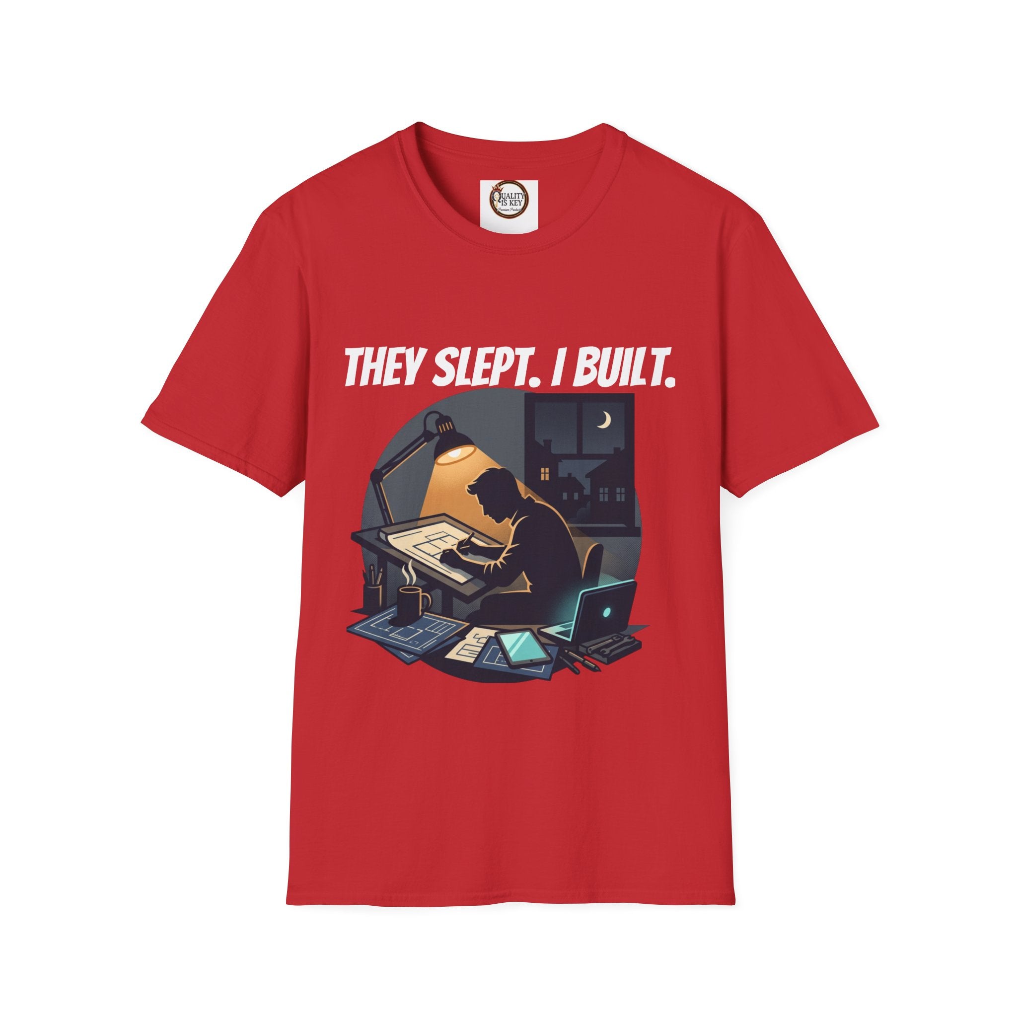 They Slept. I Built. T-Shirt — Rest & Grind Balance Graphic Tee