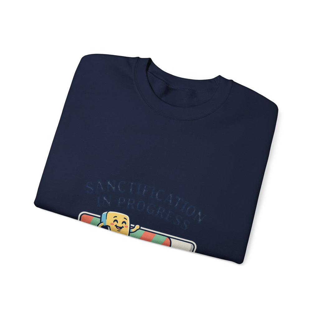 Sanctification In Progress Sweatshirt | Christian memes, church camp retro