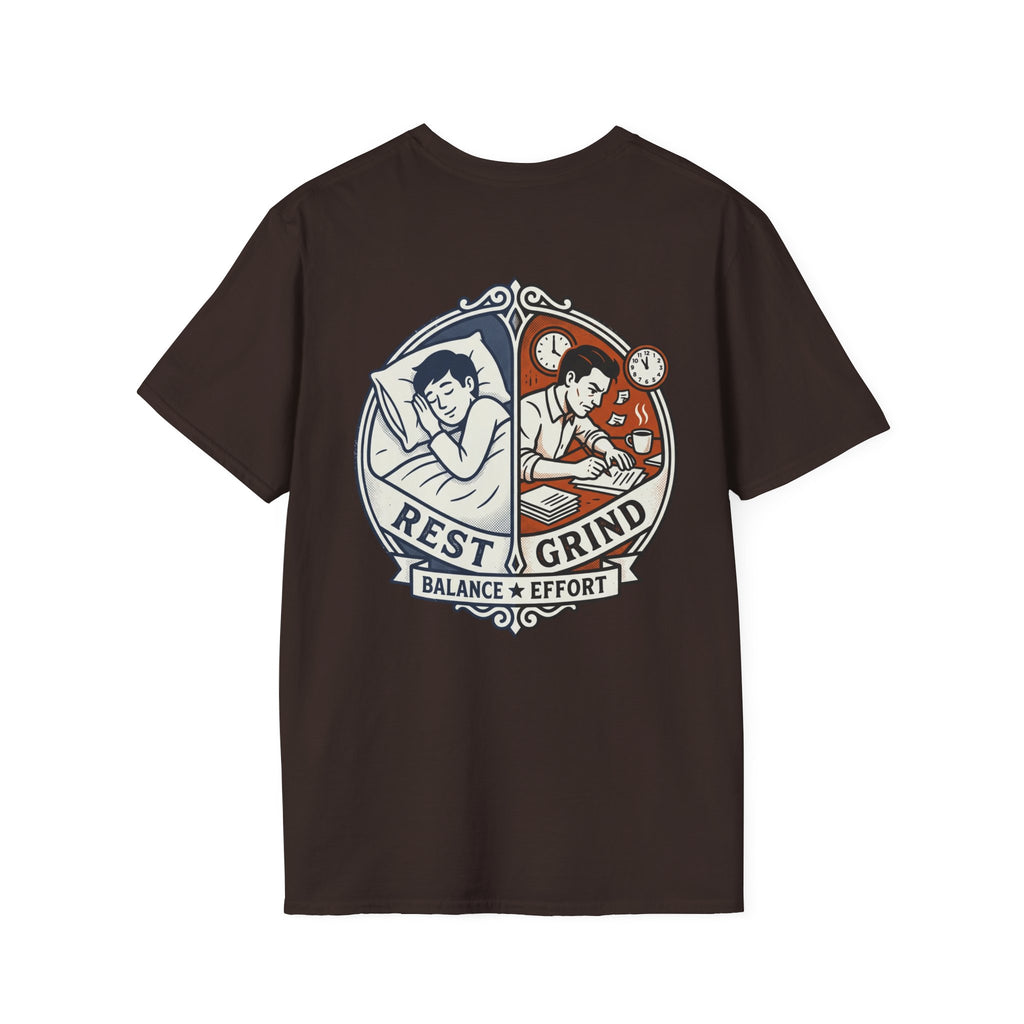 They Slept. I Built. T-Shirt — Rest & Grind Balance Graphic Tee