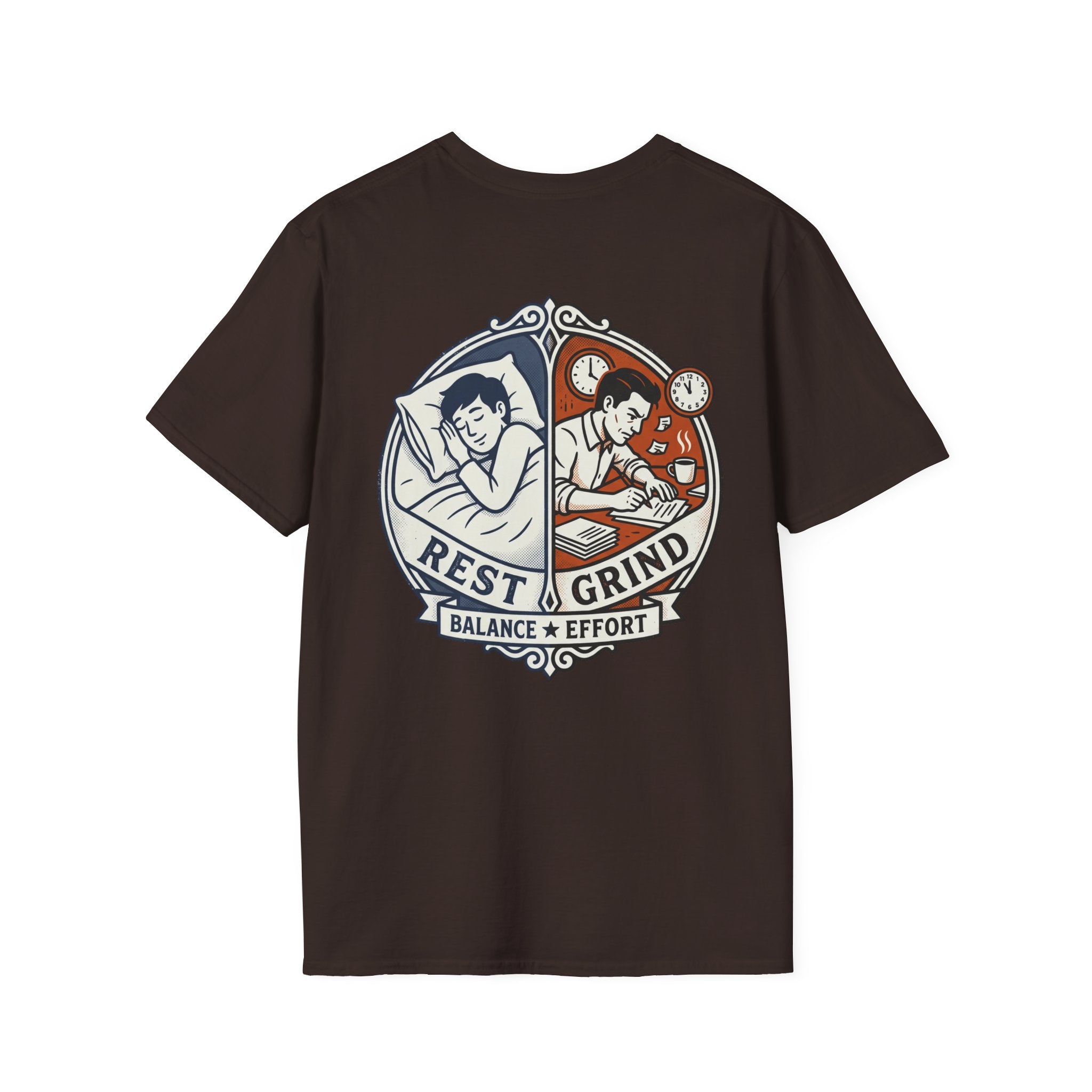 They Slept. I Built. T-Shirt — Rest & Grind Balance Graphic Tee